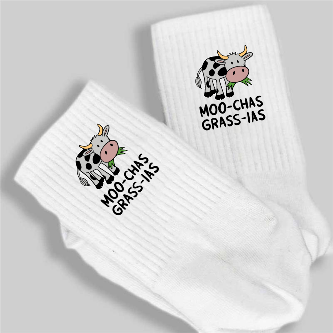 Moo-chas Grass-ias - Crew Socks