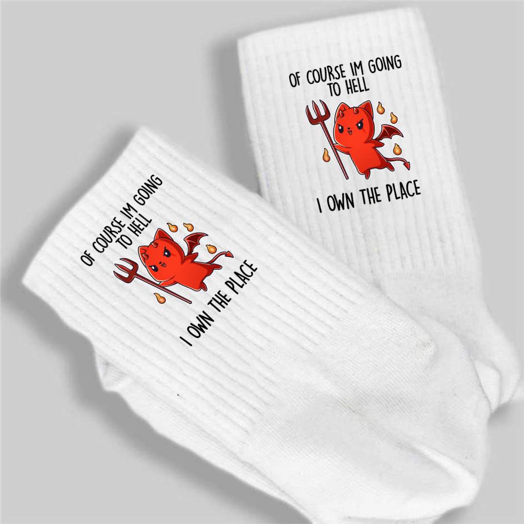 Of course im going to hell - Crew Socks