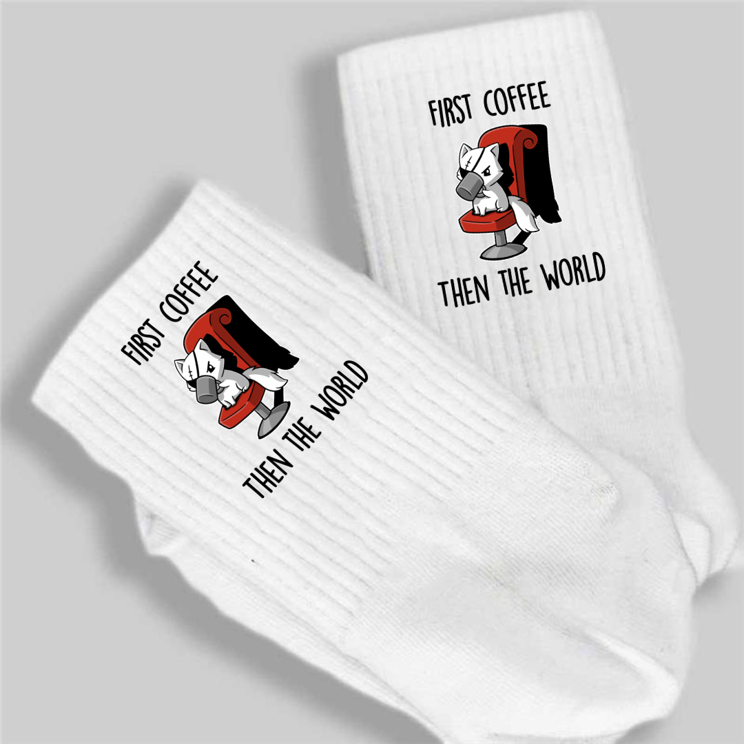 First coffee - Crew Socks
