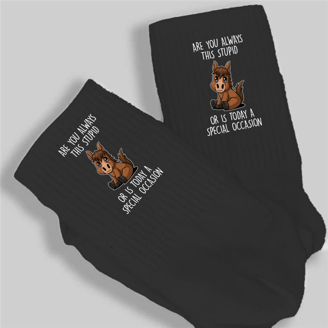 Are you always this stupid - Crew Socks