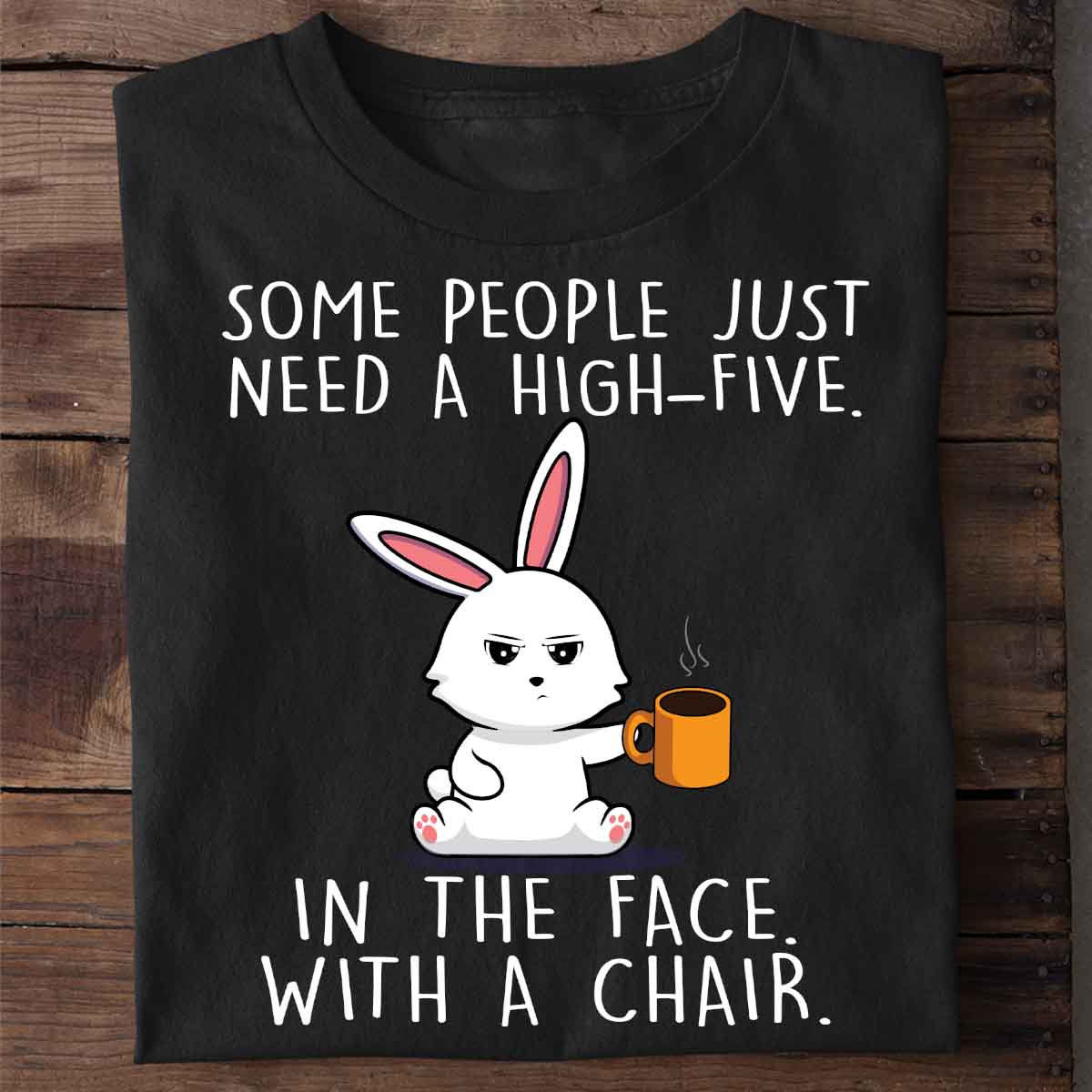 High-Five Cute Bunny - Shirt Unisex