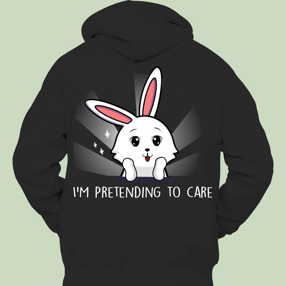 Caring Cute Bunny - Hoodie Unisex Backprint