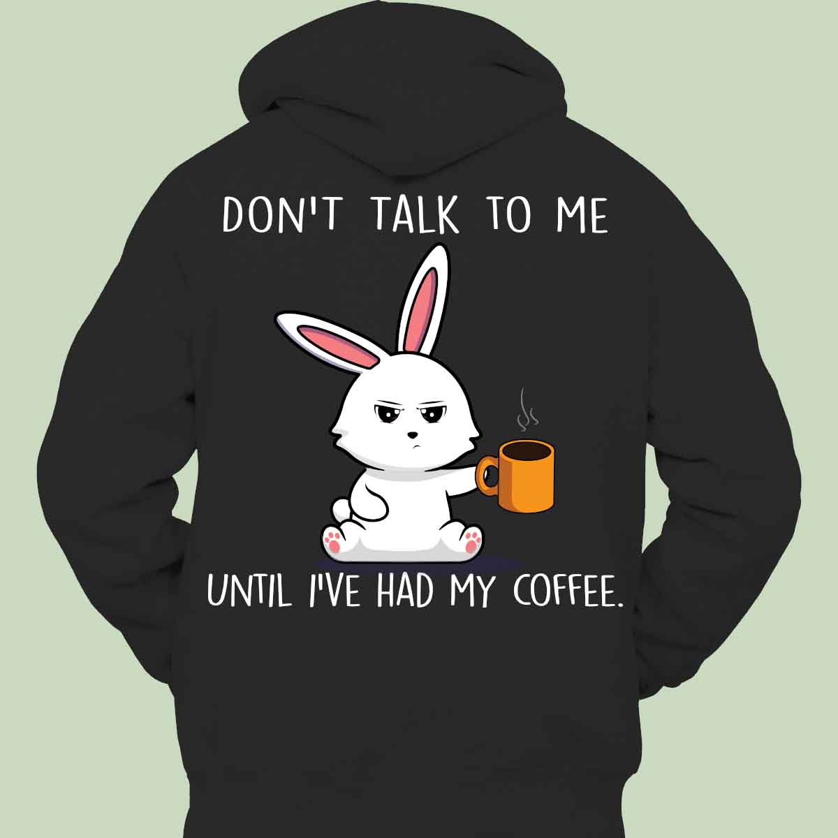 Coffee Cute Bunny - Hoodie Unisex Backprint