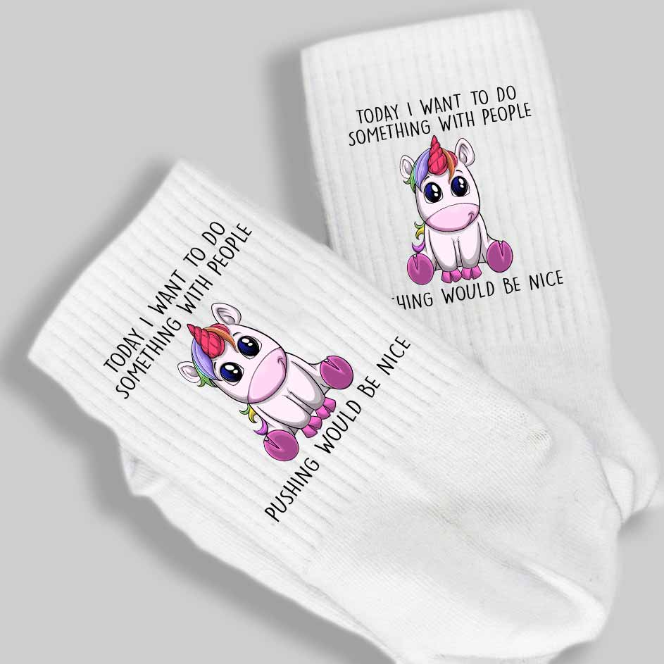 Pushing Unicorn - Premium Socks Long