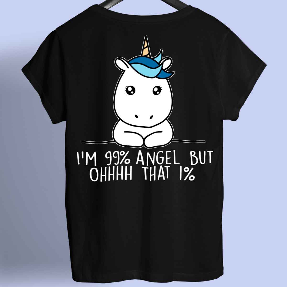 Angel Simple Unicorn - Shirt Unisex Backprint