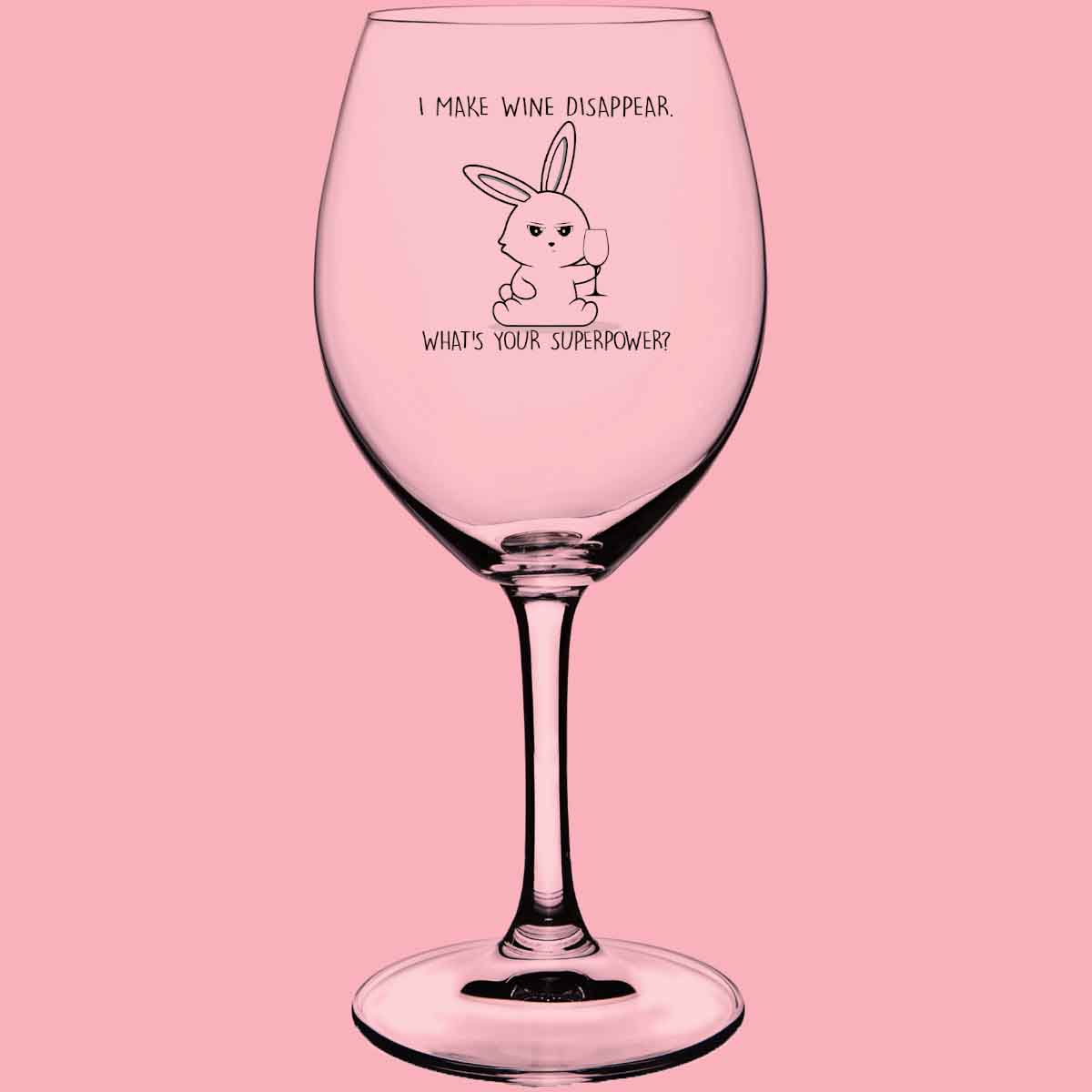 Disappear Cute Bunny - Wine glass