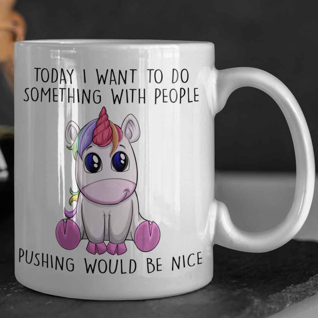 Pushing Unicorn - Mug