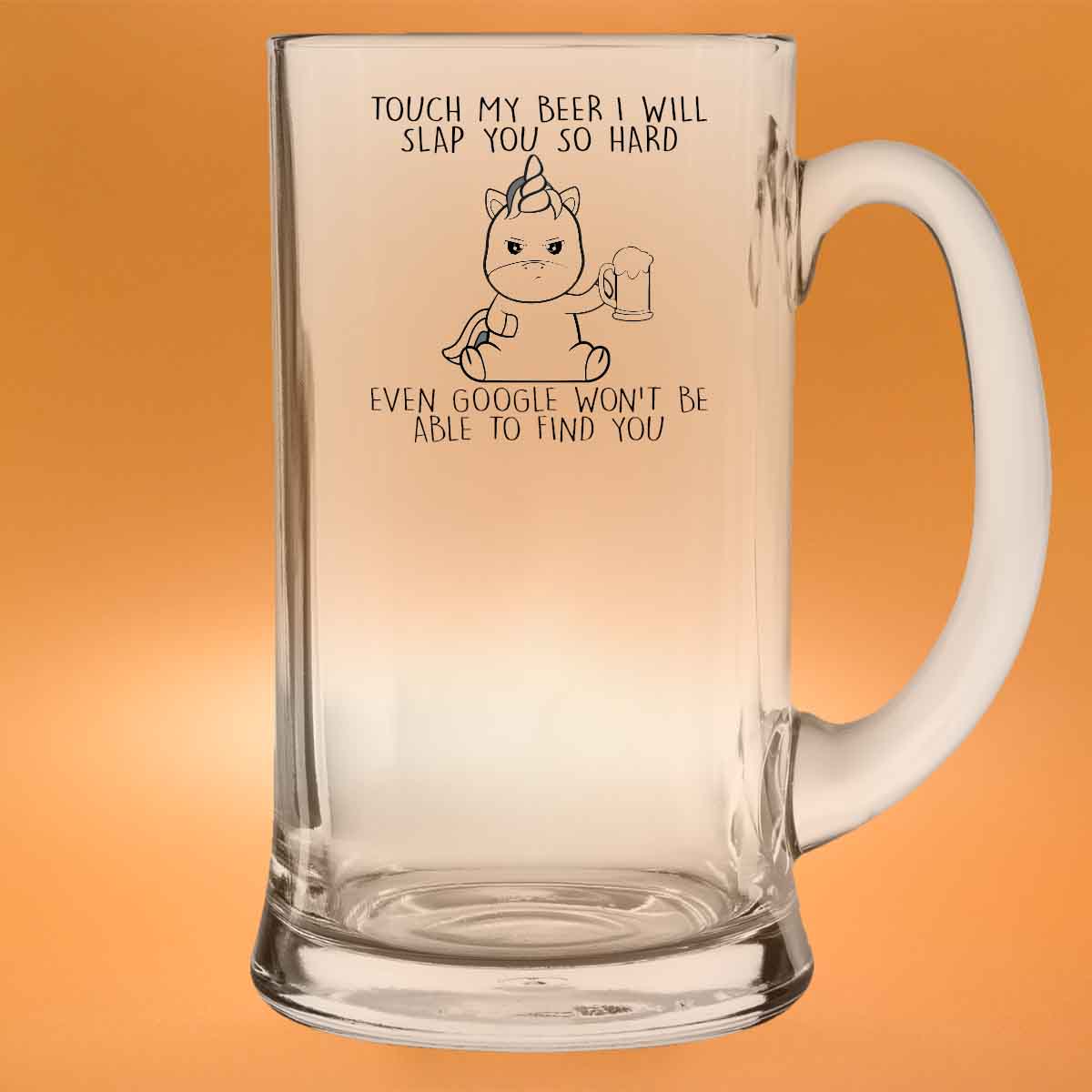 Touch My Beer Cute Unicorn - Beer glass