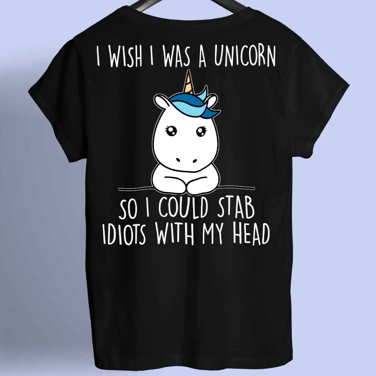 Wishing Simple Unicorn - Shirt Unisex Backprint