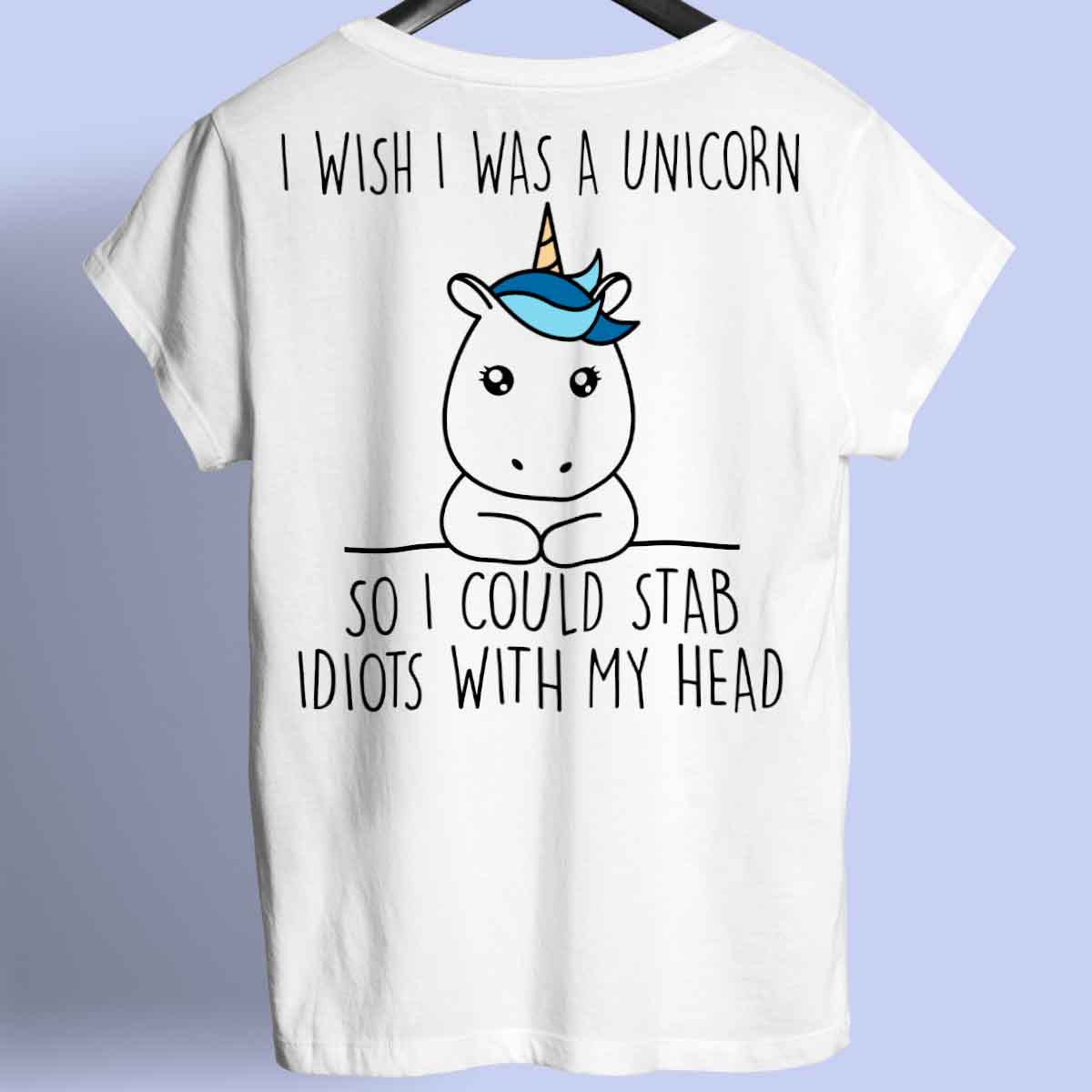 Wishing Simple Unicorn - Shirt Unisex Backprint